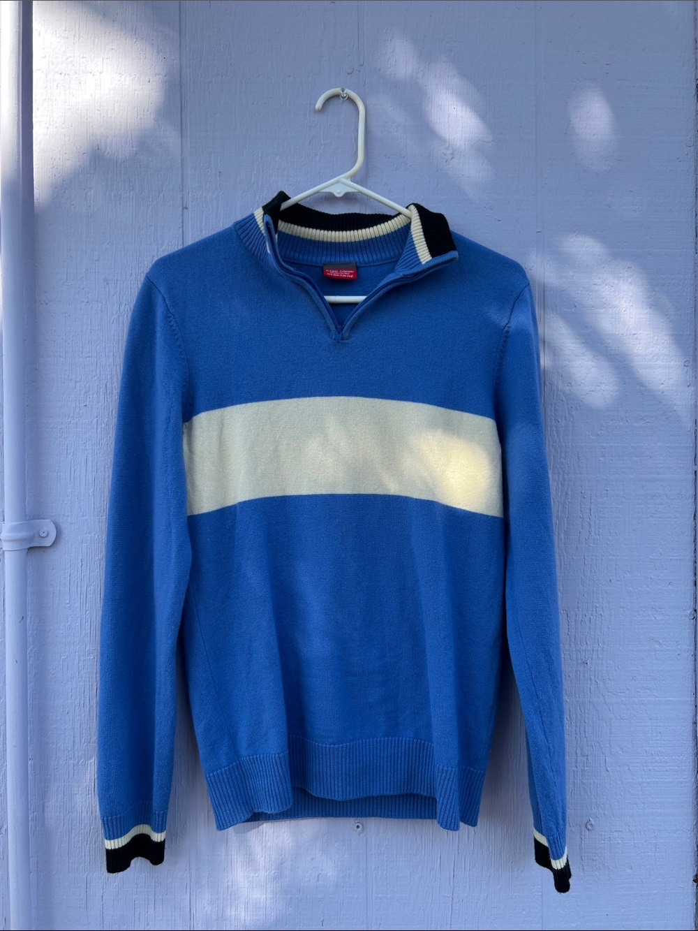 Oregon Cyclewear Unisex Blue Stripe Quarter Zip Sweater